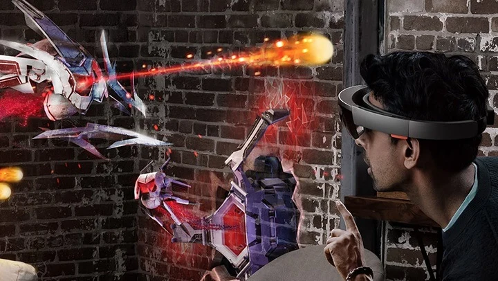 RoboRaid, a short-session mixed reality action game