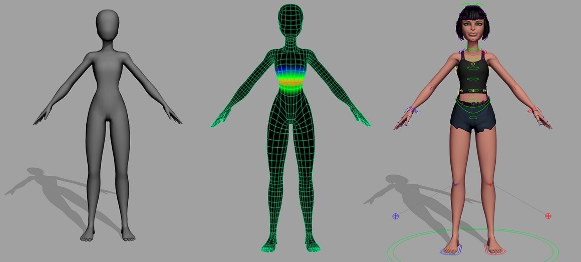 Feature modeling. Скининг Maya. Скининг персонажа. 3d персонаж просвечивается. Скиннинг 3d.