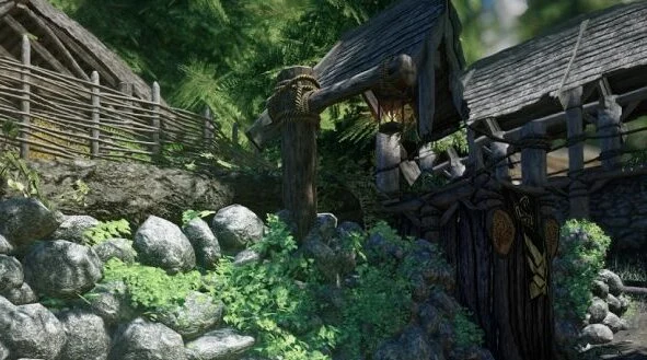 A high-poly game environment example