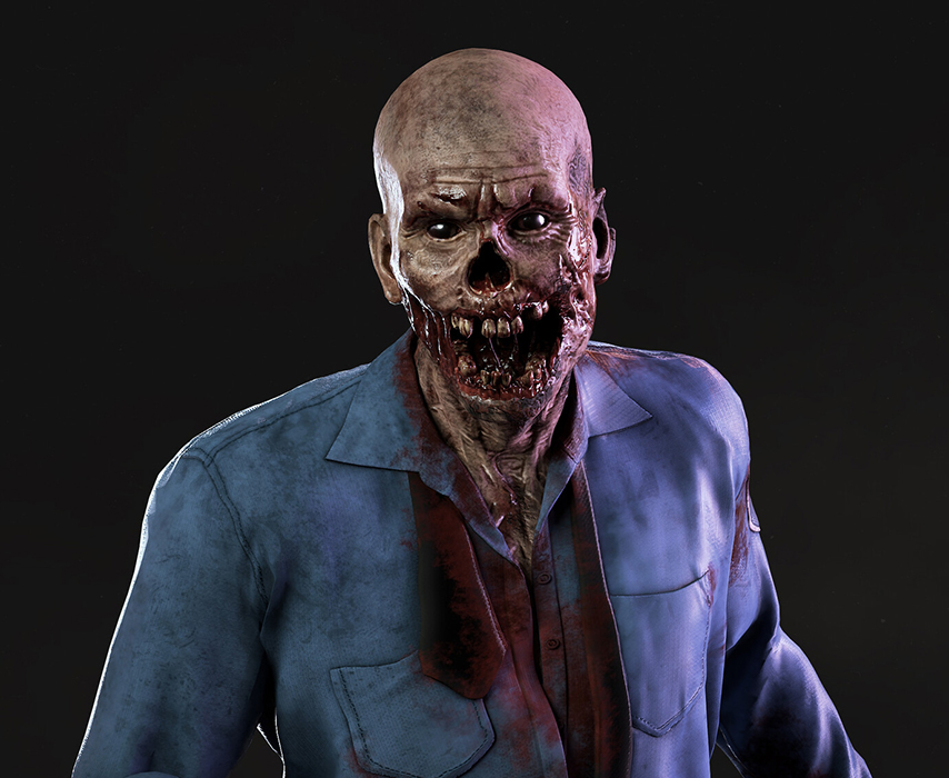 Zombie security guard game character