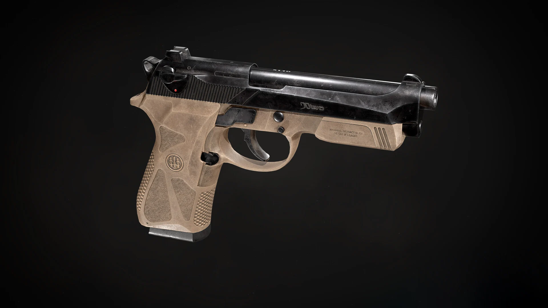 3D ranged weapon model, a Beretta-style pistol