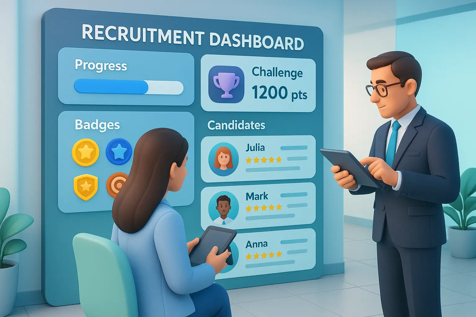 A gamified recruitment dashboard concept