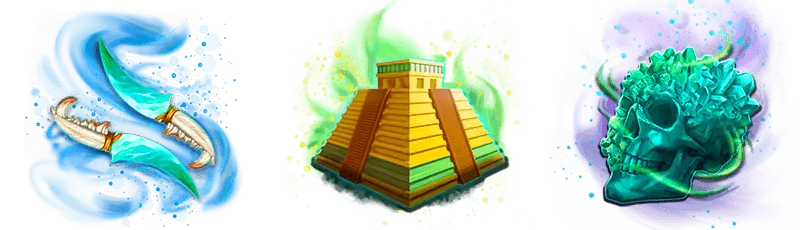 Slot game art showing Maya Slots visuals and symbol design