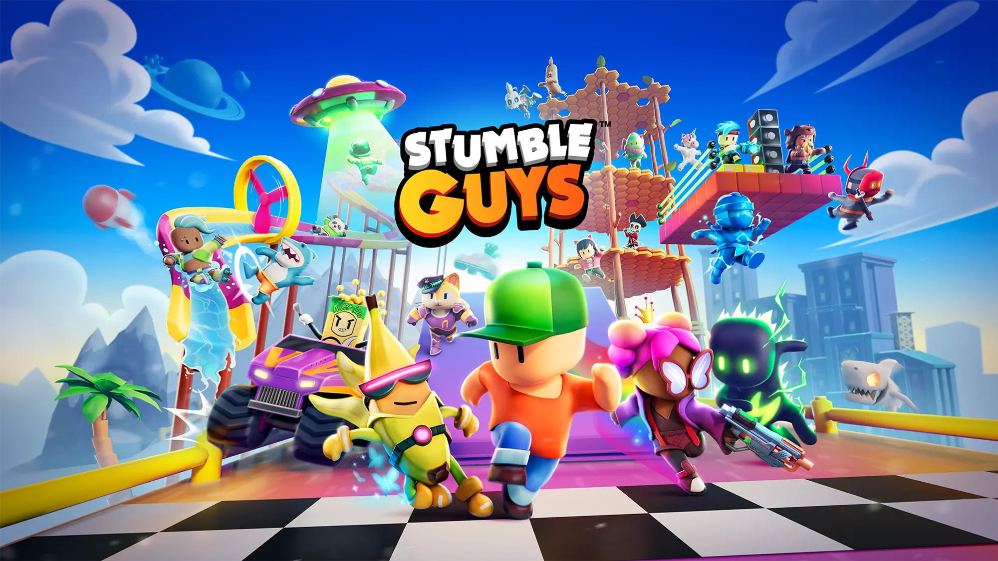 Stumble Guys casual multiplayer game with colorful characters racing through obstacle courses